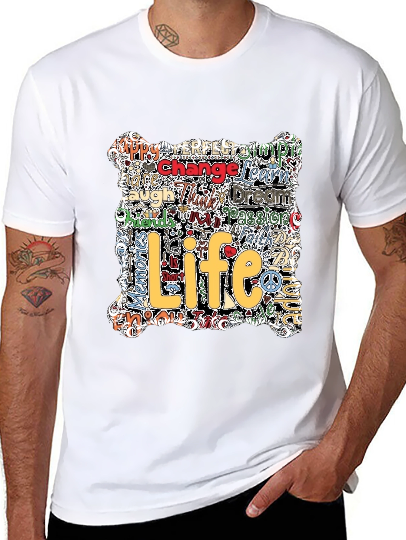 Life Motto T-Shirt - Inspirational Word Art Tee