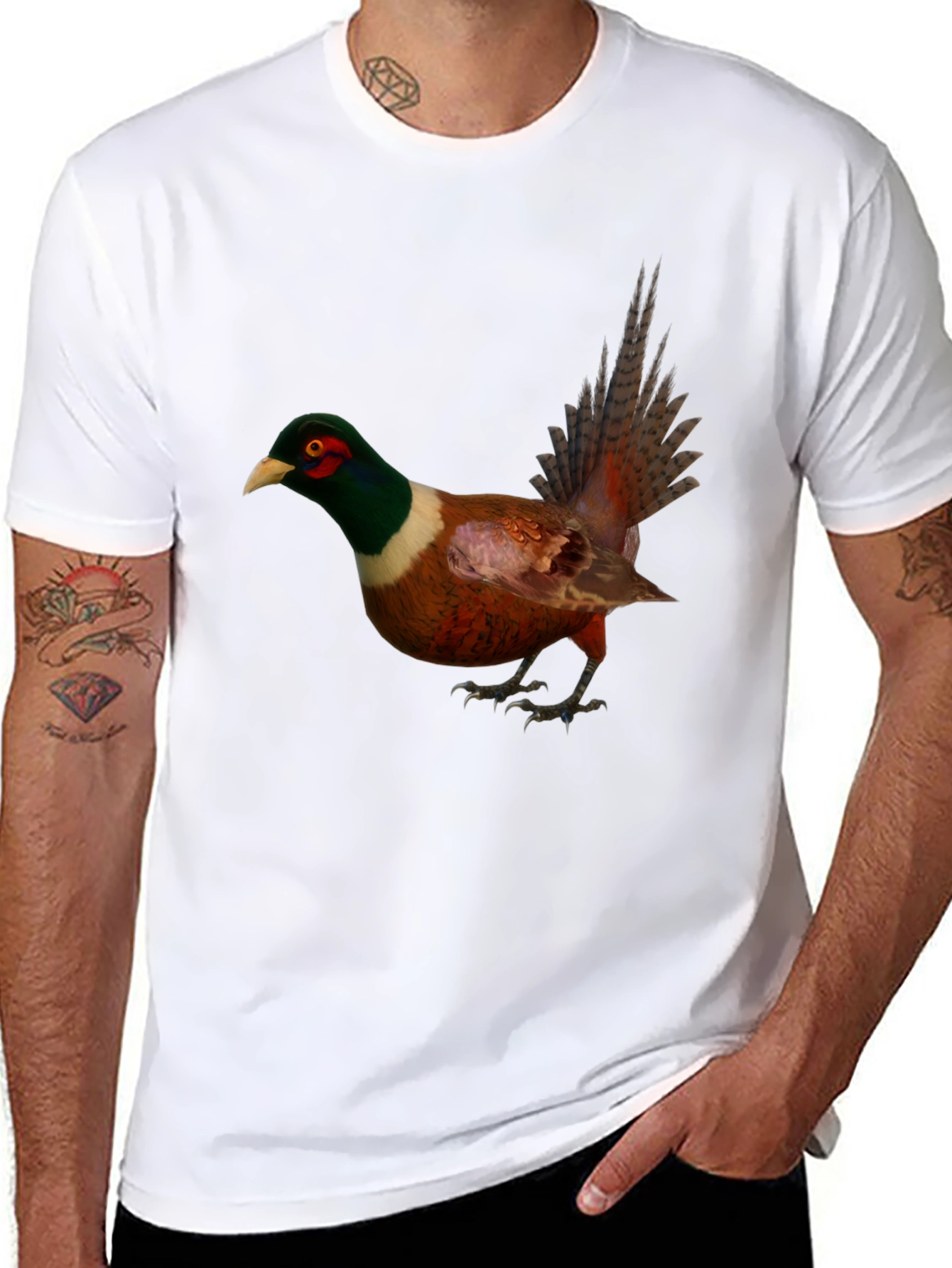 Pheasant Graphic Tee - Wildlife Bird Shirt