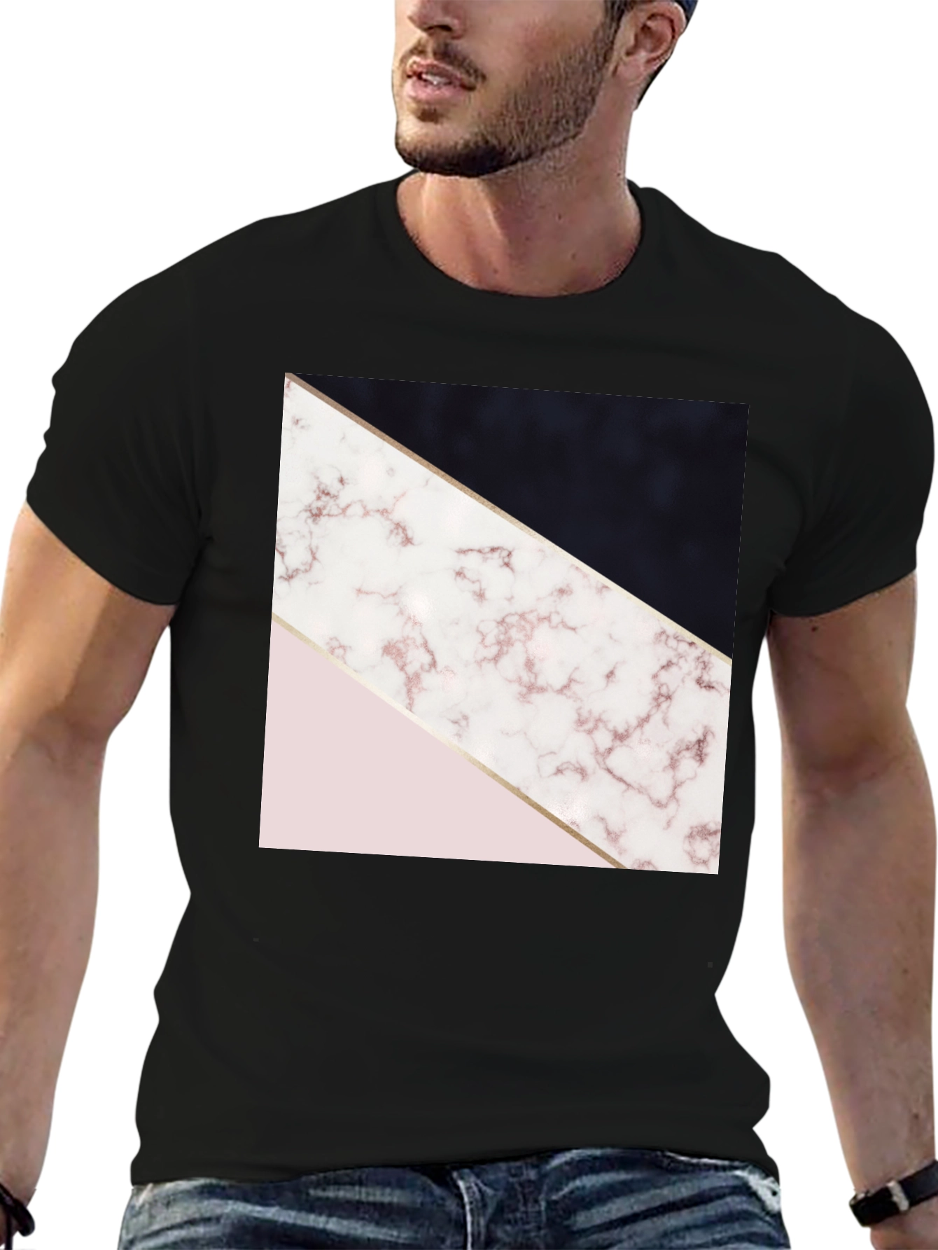Geometric Marble Print Tee