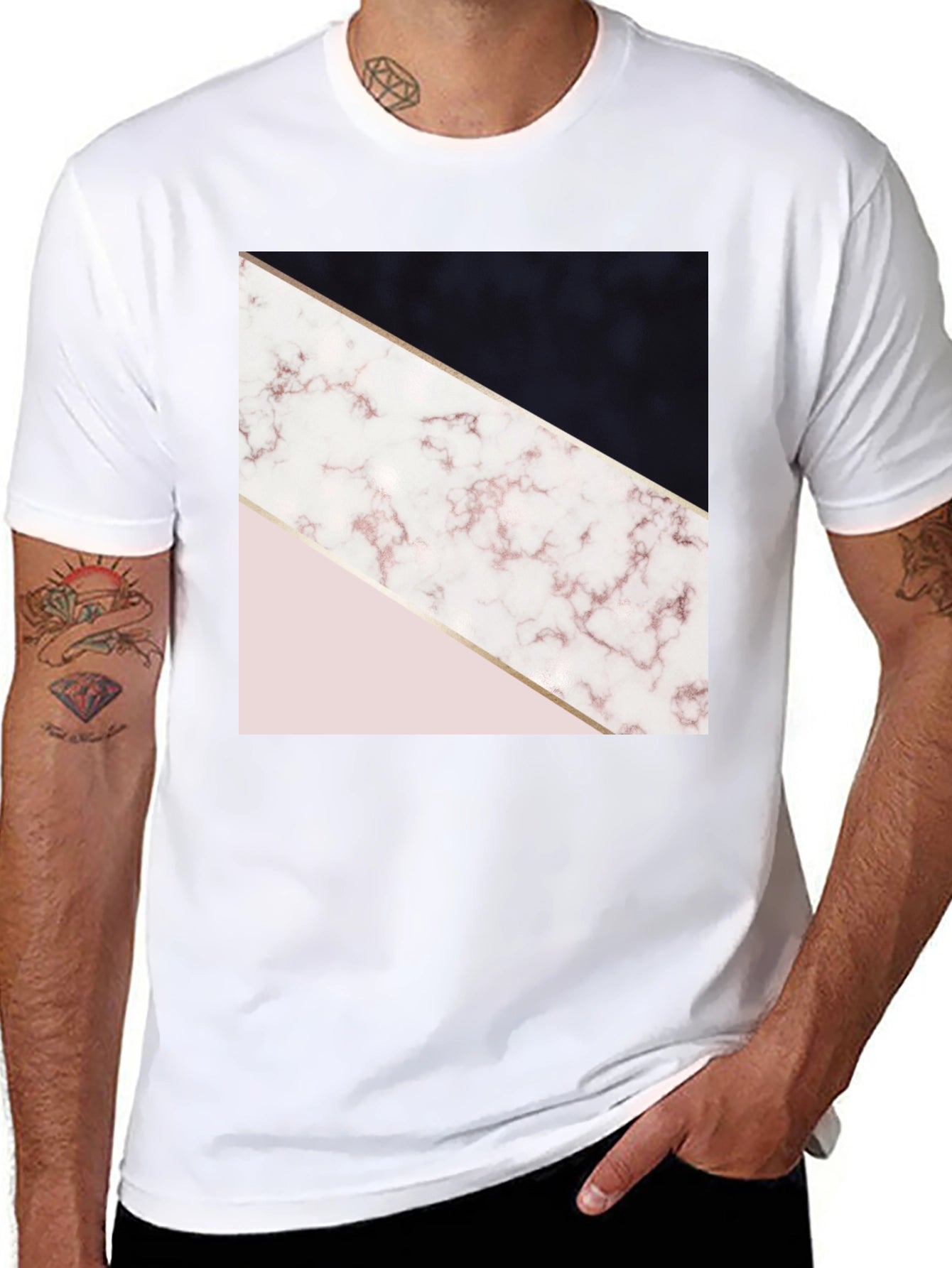 Geometric Marble Print Tee