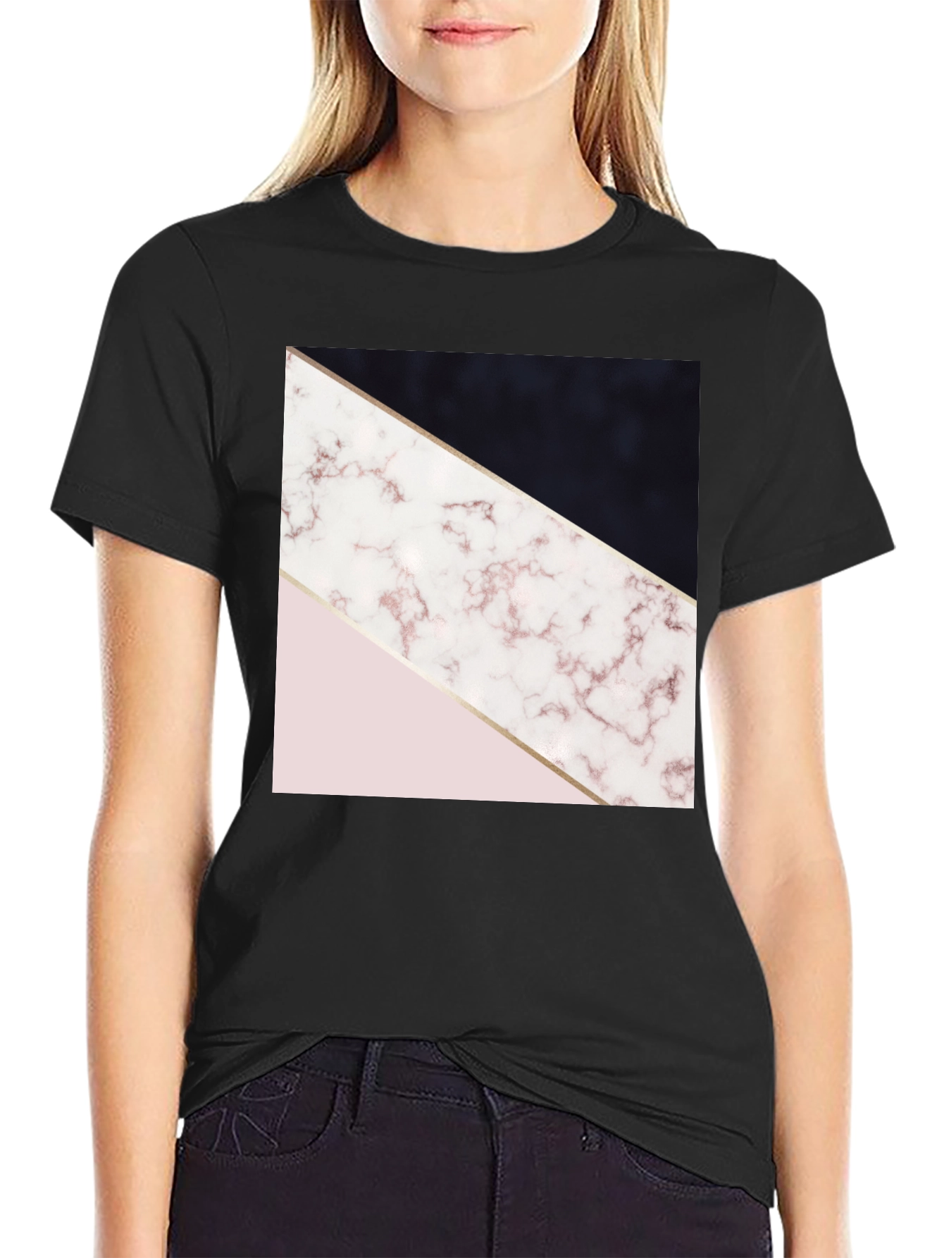 Geometric Marble Print Tee