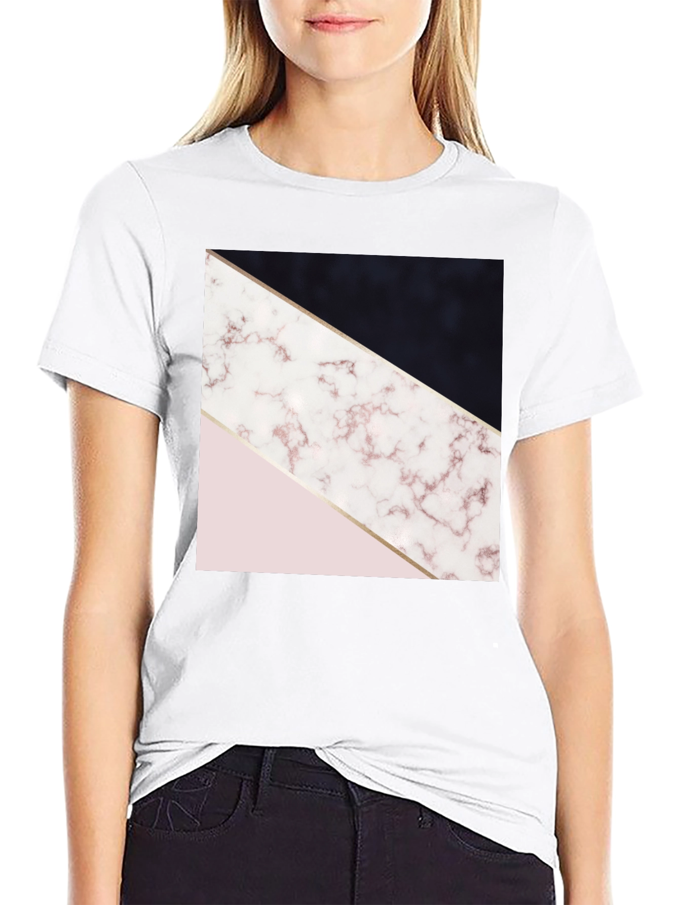 Geometric Marble Print Tee
