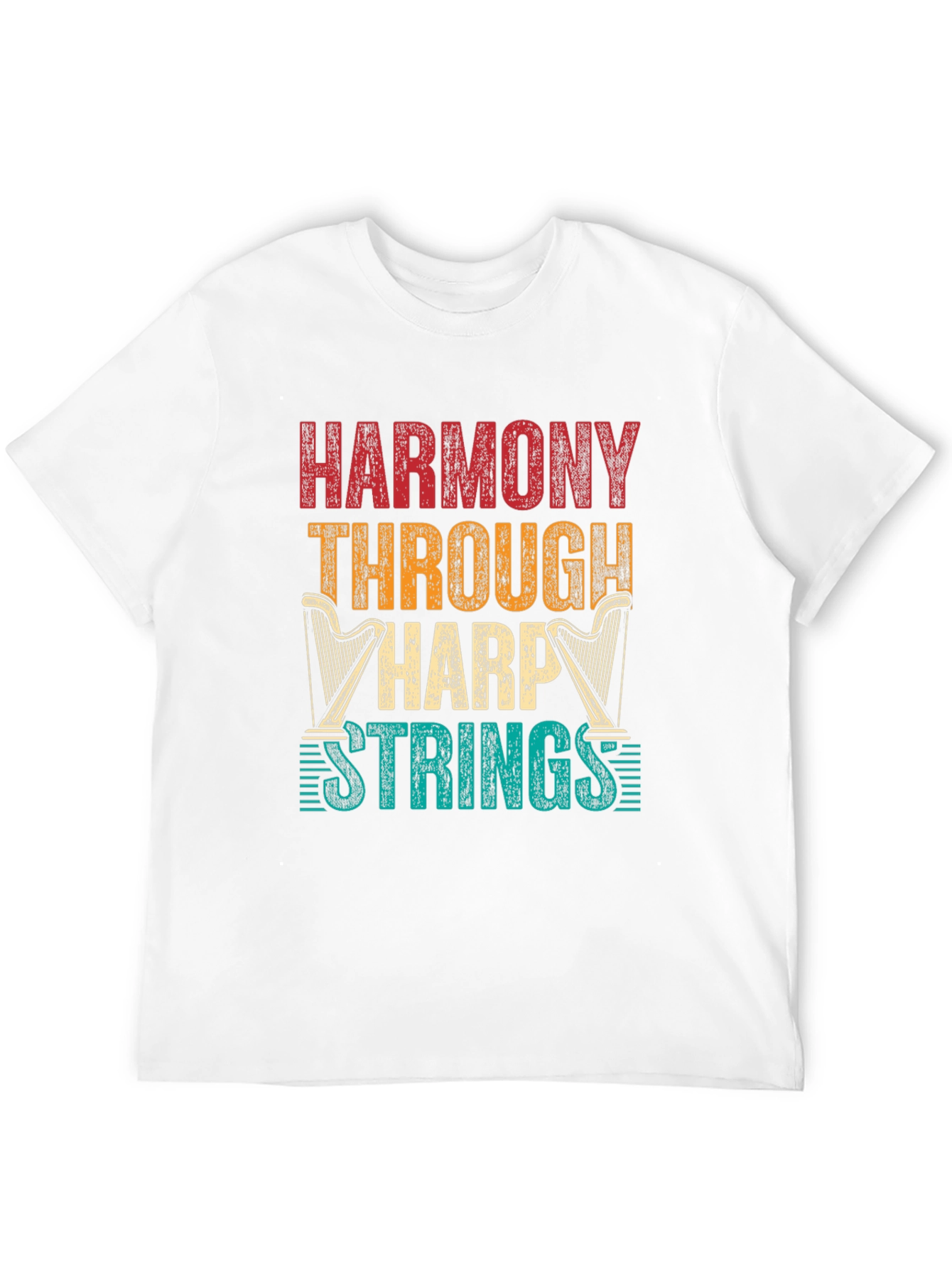 Harmony Through Harp Strings Graphic Tee