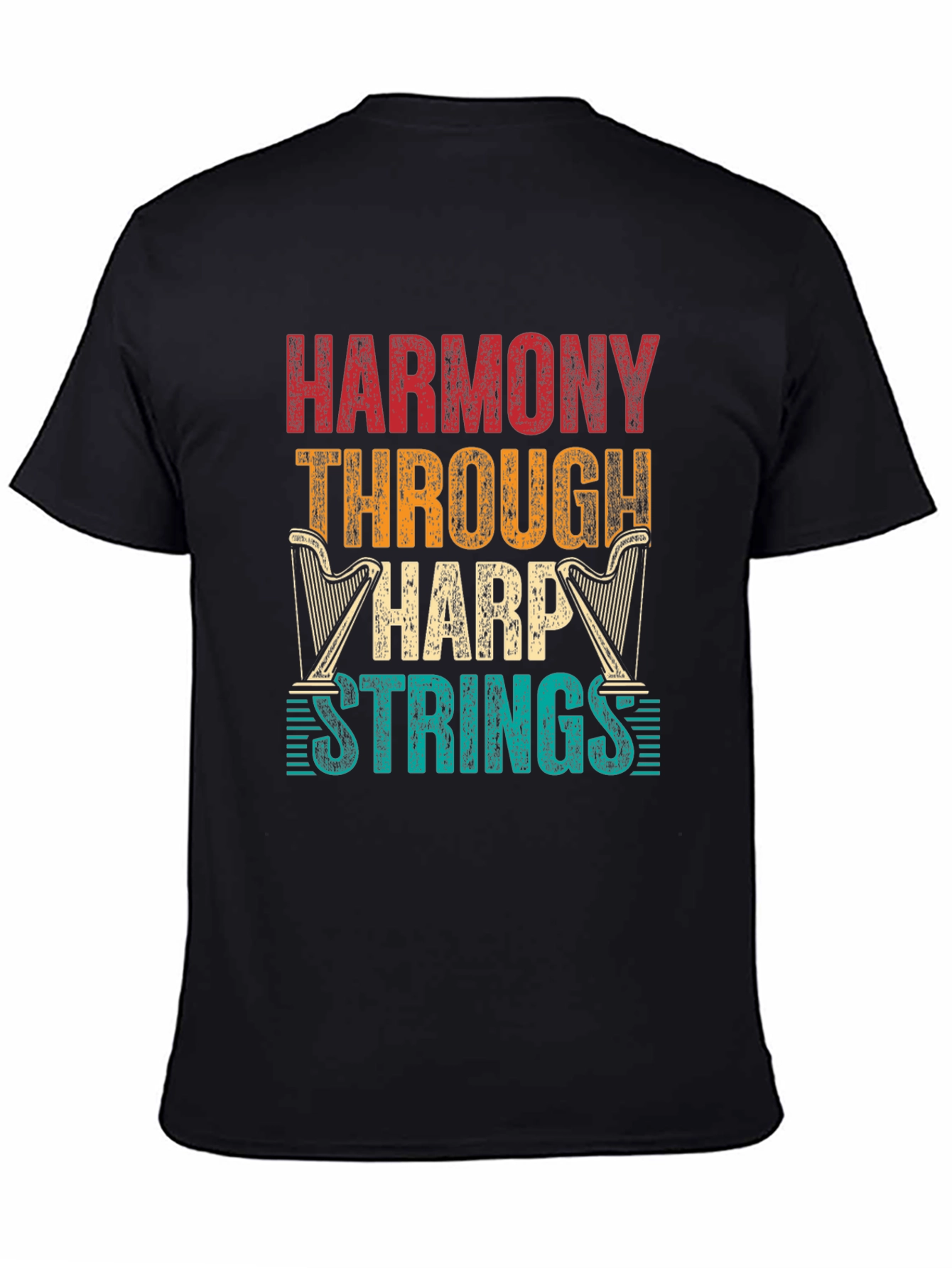 Harmony Through Harp Strings Graphic Tee