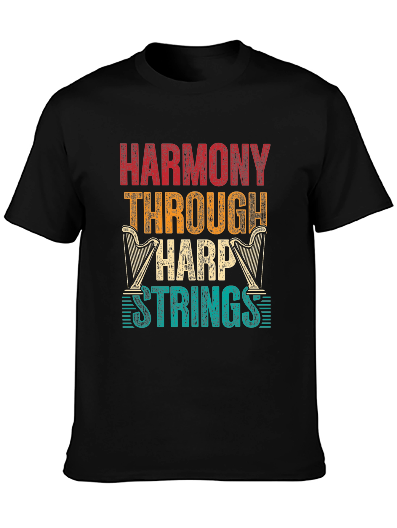Harmony Through Harp Strings Graphic Tee