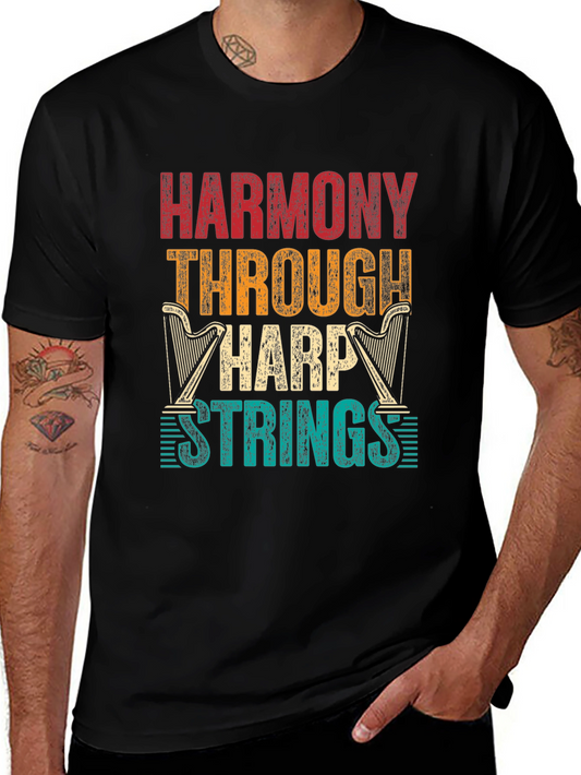 Harmony Through Harp Strings Graphic Tee