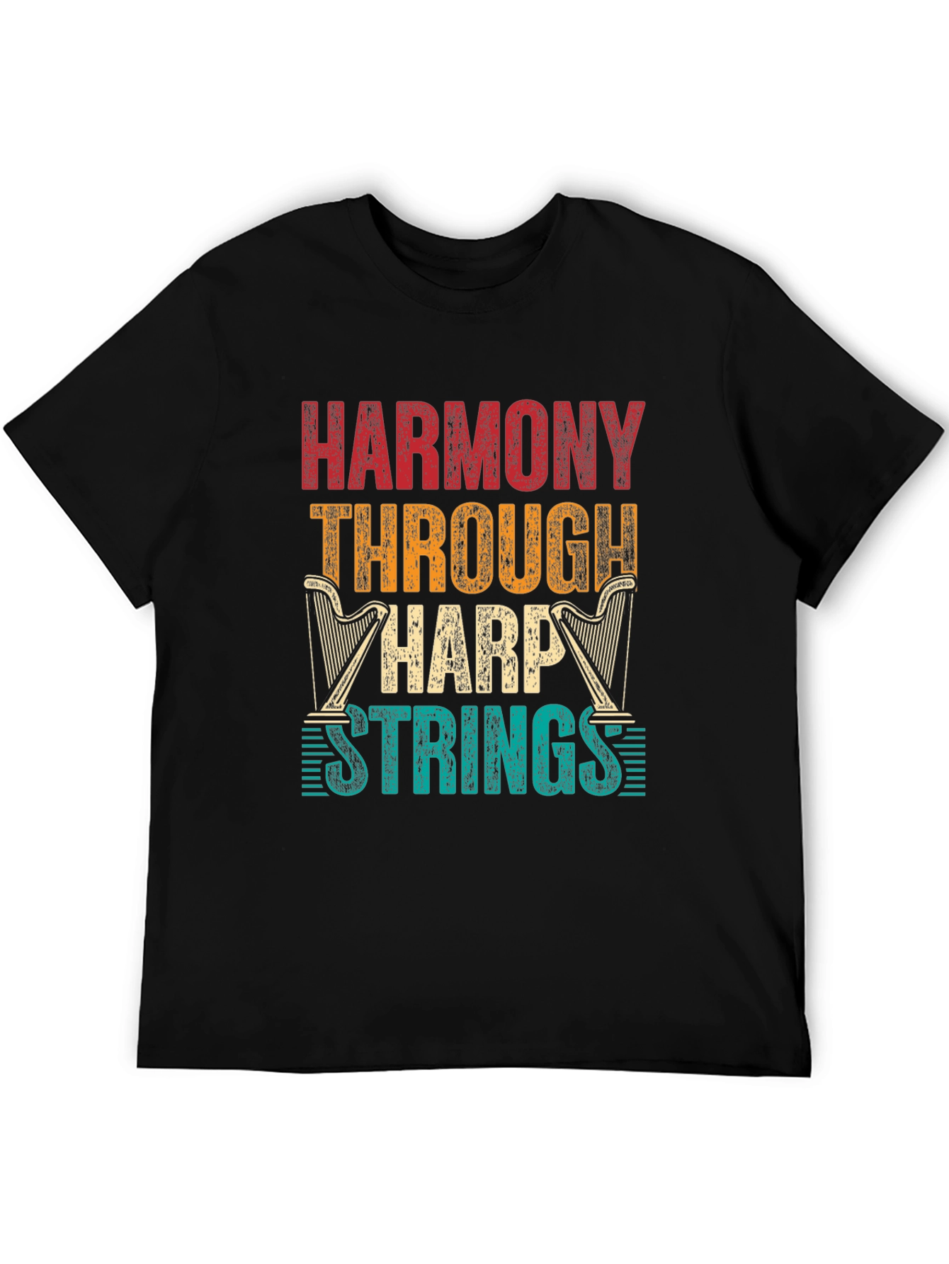 Harmony Through Harp Strings Graphic Tee