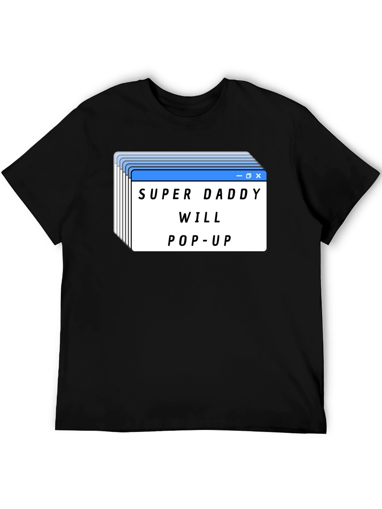 Super Daddy Will Pop-Up Black T-Shirt