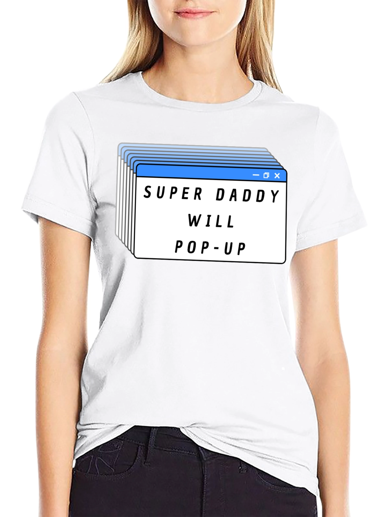 Super Daddy Will Pop-Up Black T-Shirt