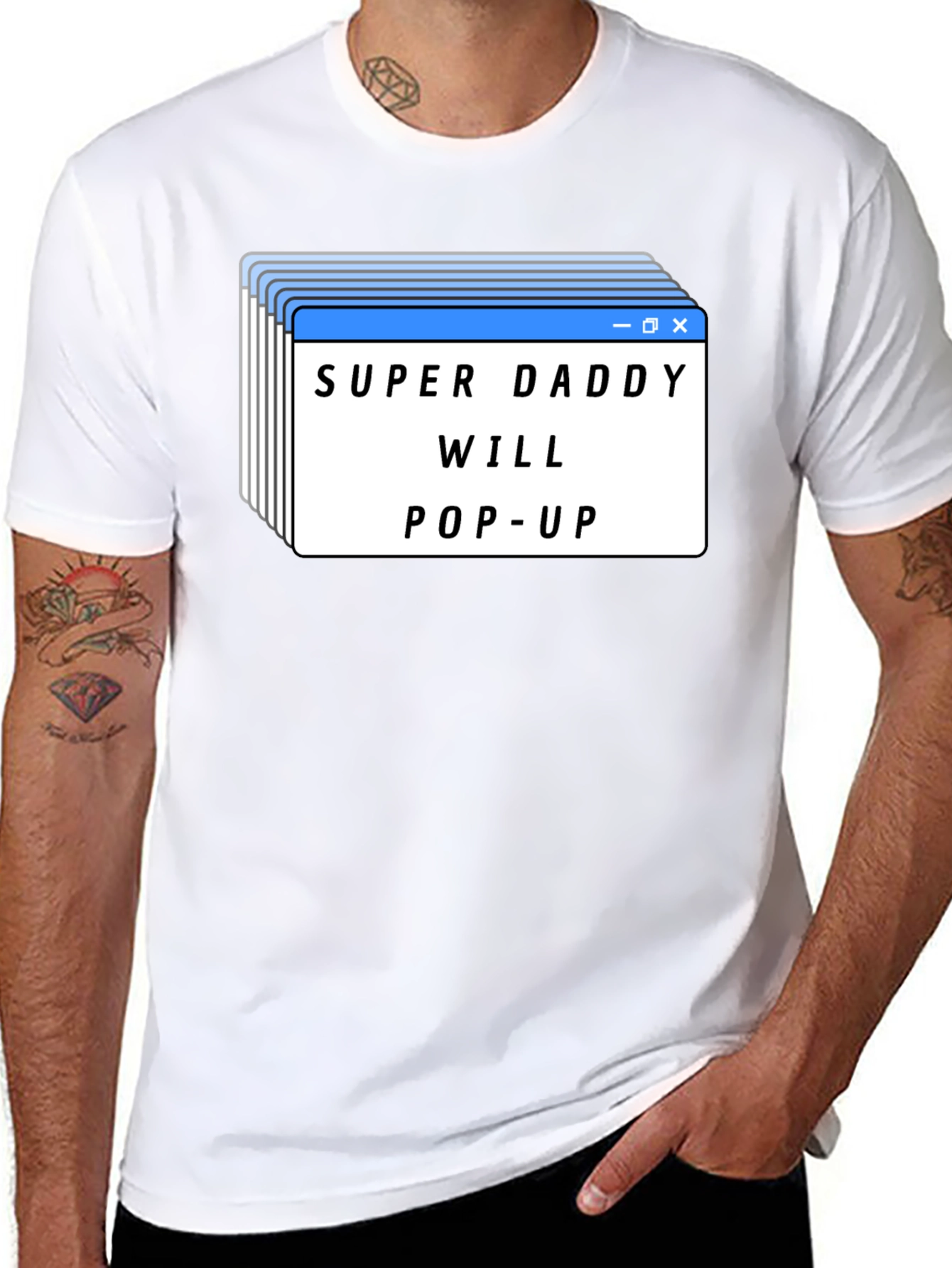 Super Daddy Will Pop-Up Black T-Shirt