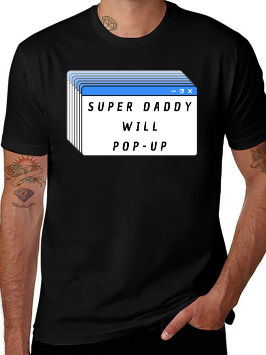 Super Daddy Will Pop-Up Black T-Shirt