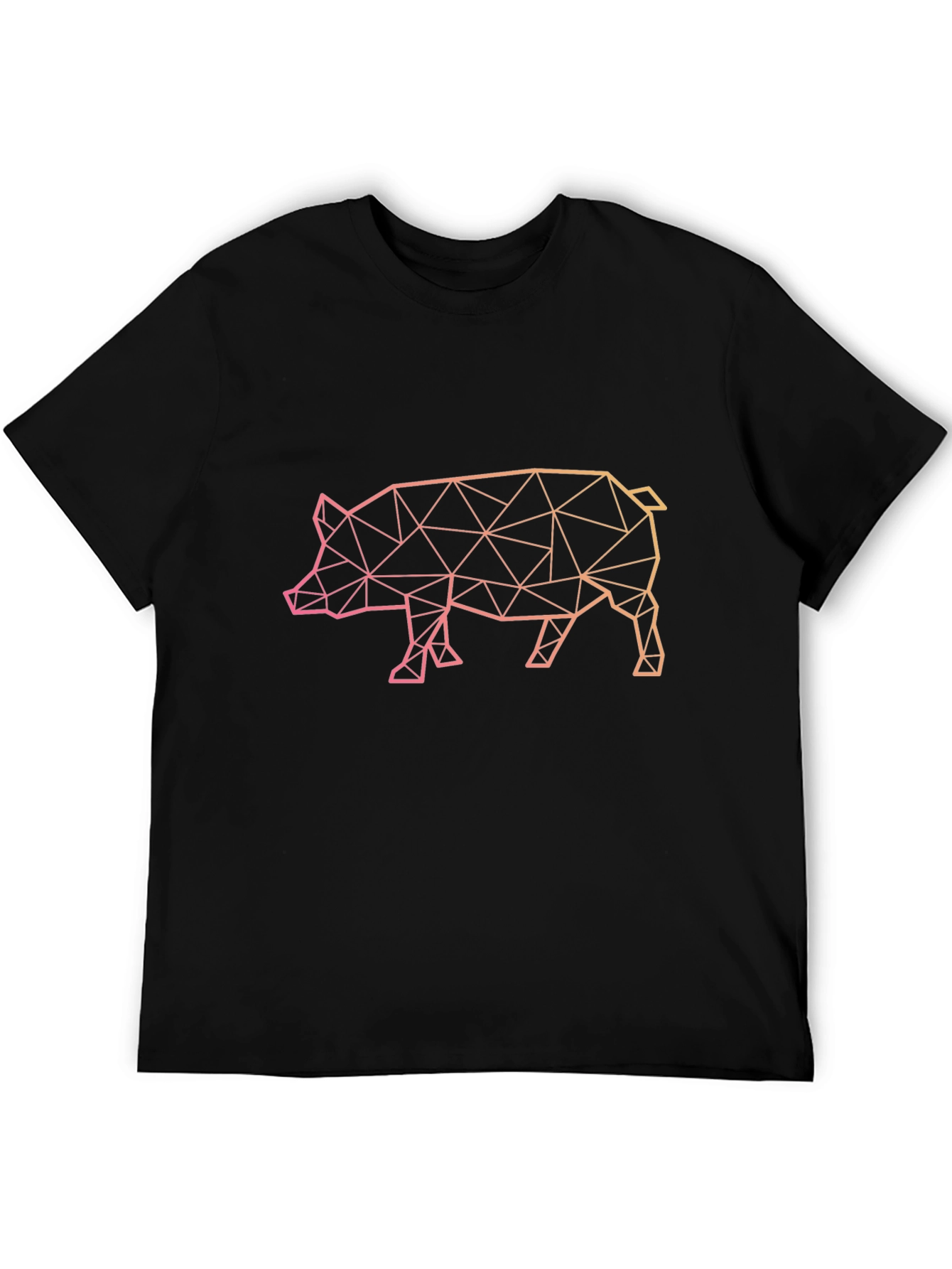 Geometric Pig Graphic Tee - Modern Animal Print Shirt