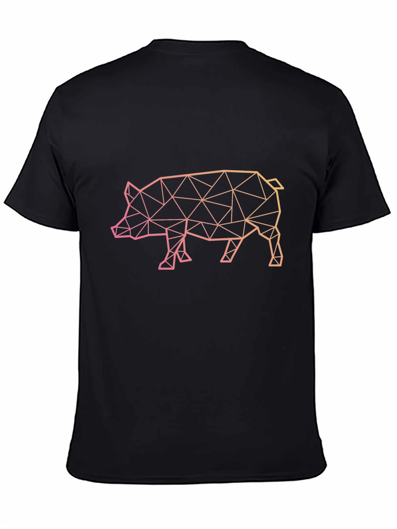 Geometric Pig Graphic Tee - Modern Animal Print Shirt