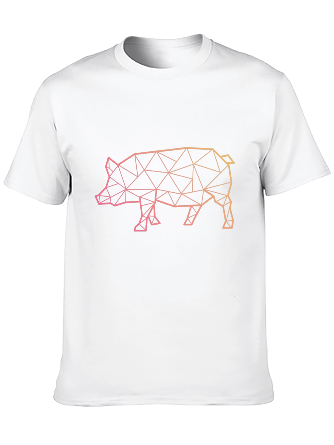 Geometric Pig Graphic Tee - Modern Animal Print Shirt