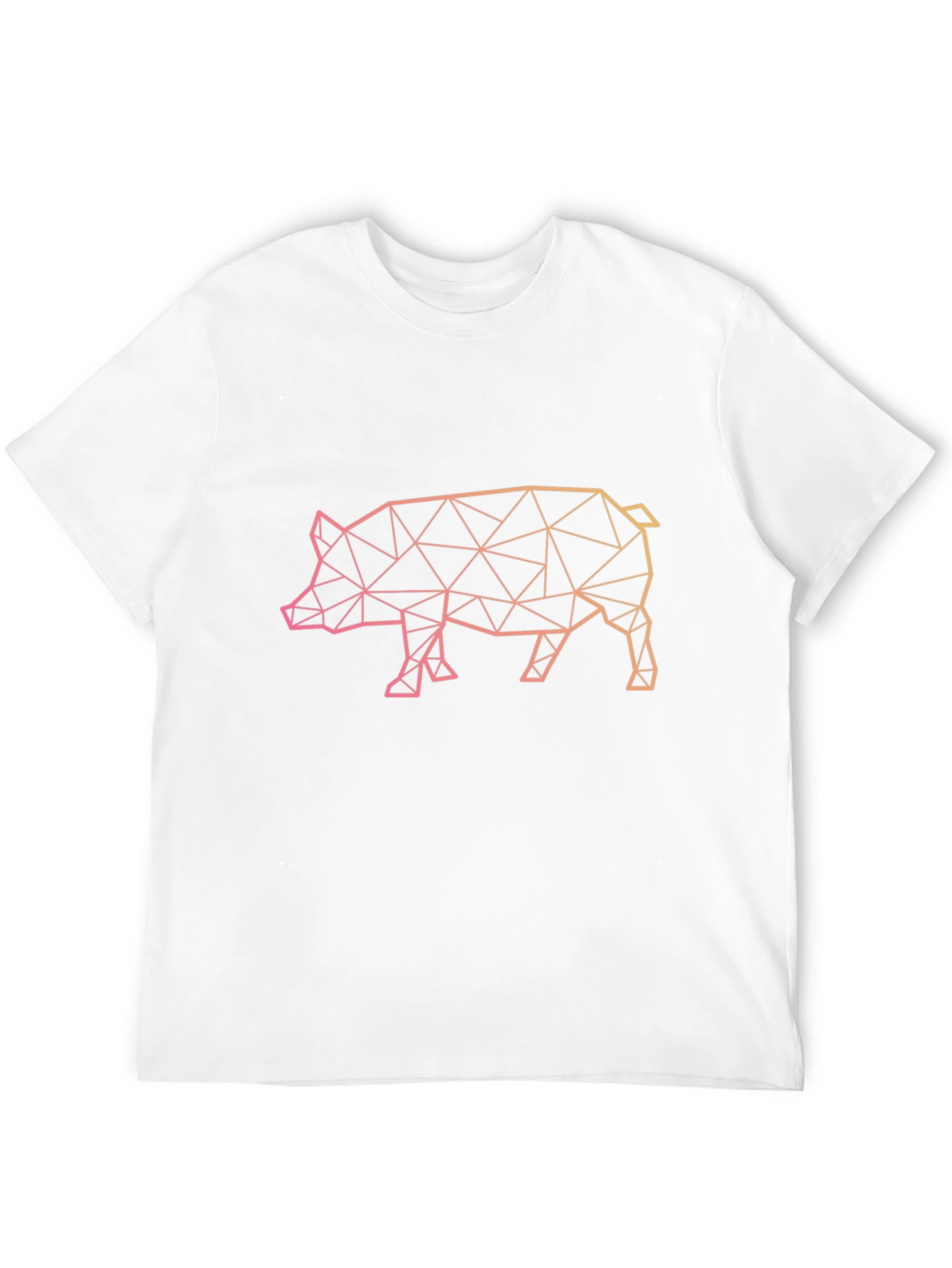Geometric Pig Graphic Tee - Modern Animal Print Shirt