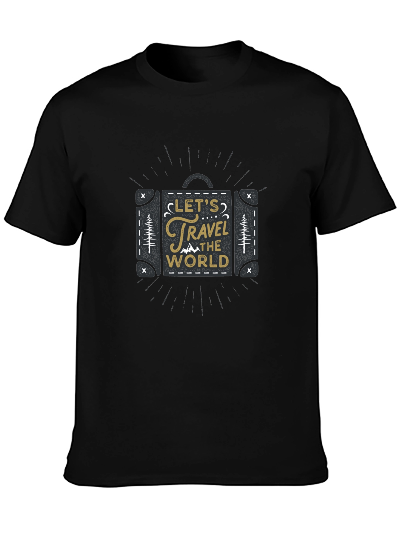 Travel the World Suitcase T-Shirt - Black