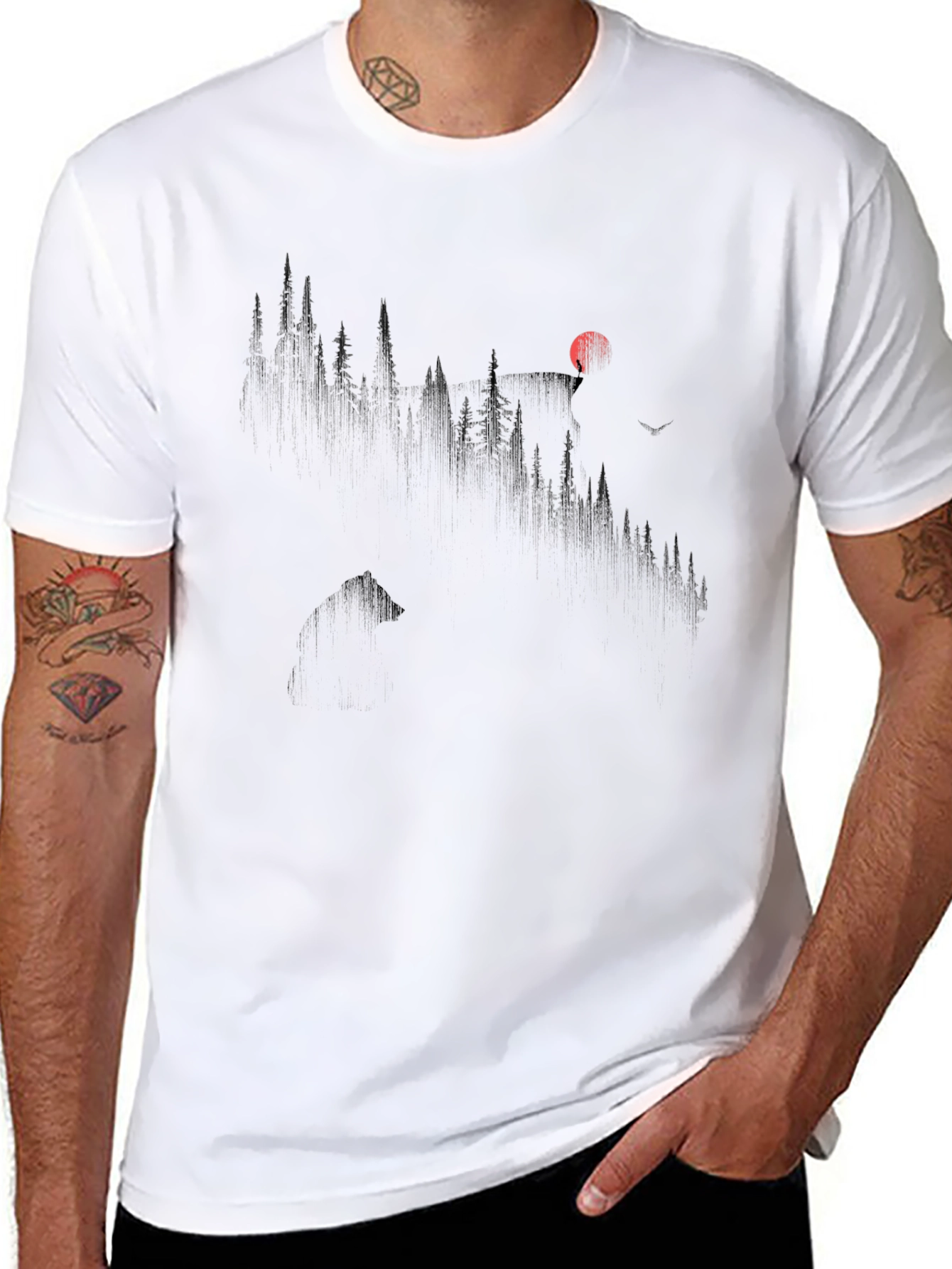 Mountain Silhouette Black Tee
