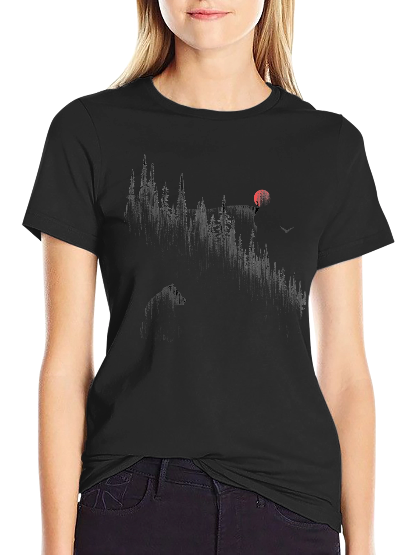 Mountain Silhouette Black Tee