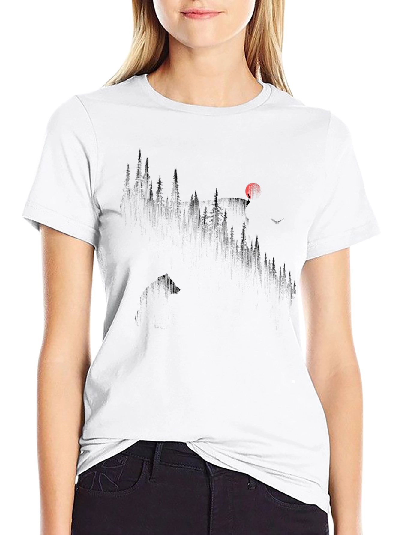 Mountain Silhouette Black Tee