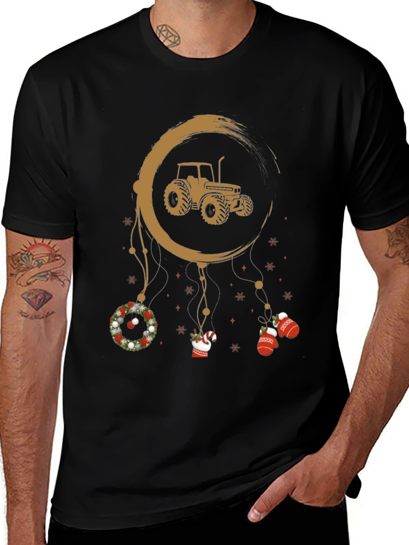 Tractor Christmas Dreamcatcher T-Shirt