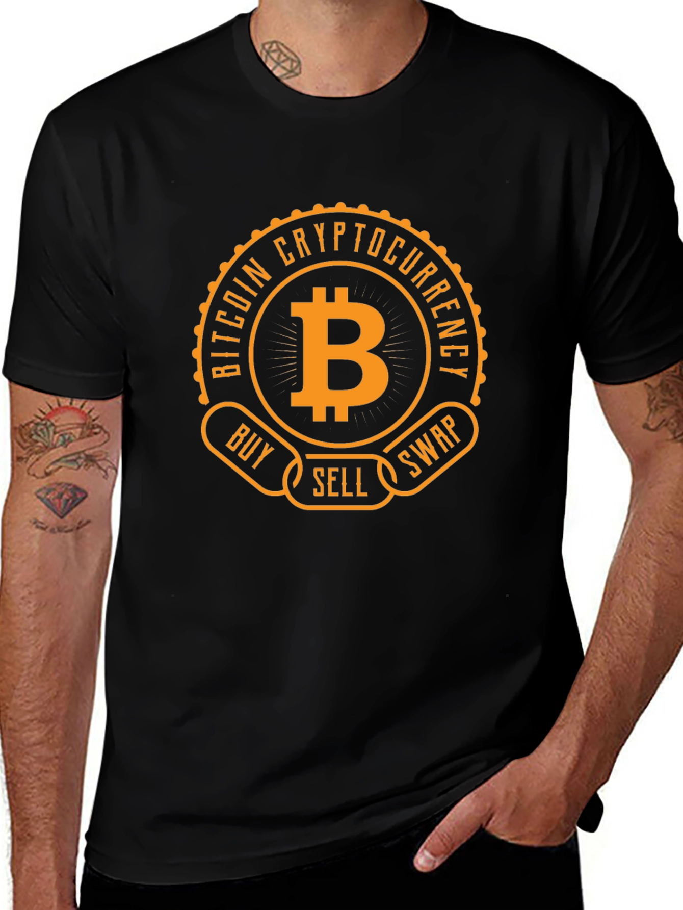 Bitcoin Cryptocurrency Black T-Shirt