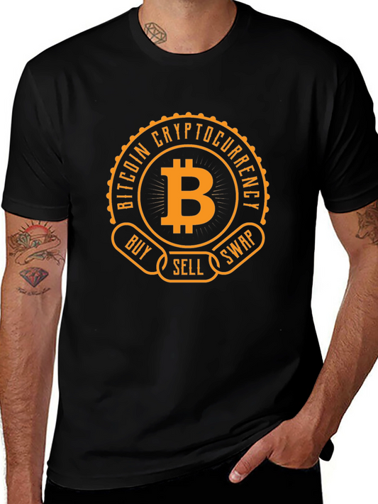 Bitcoin Cryptocurrency Black T-Shirt