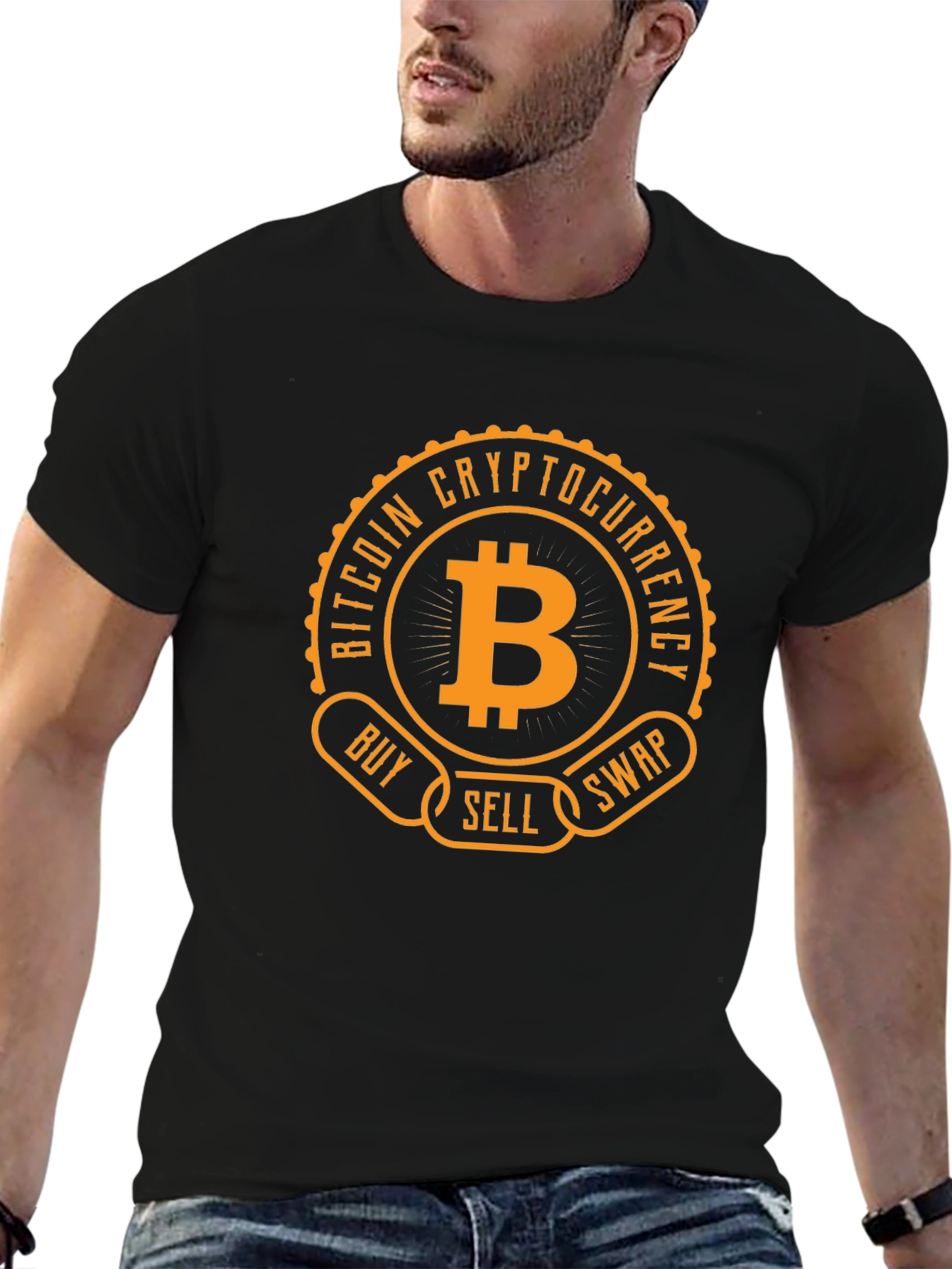 Bitcoin Cryptocurrency Black T-Shirt