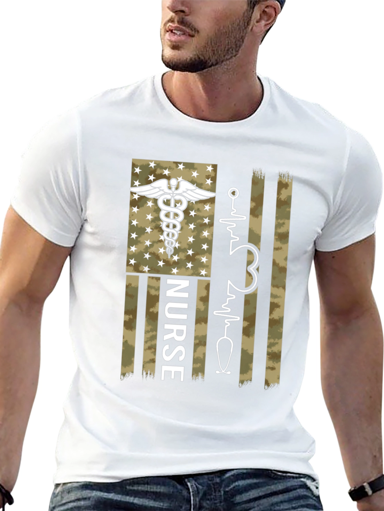 Nurse Camo Flag T-Shirt