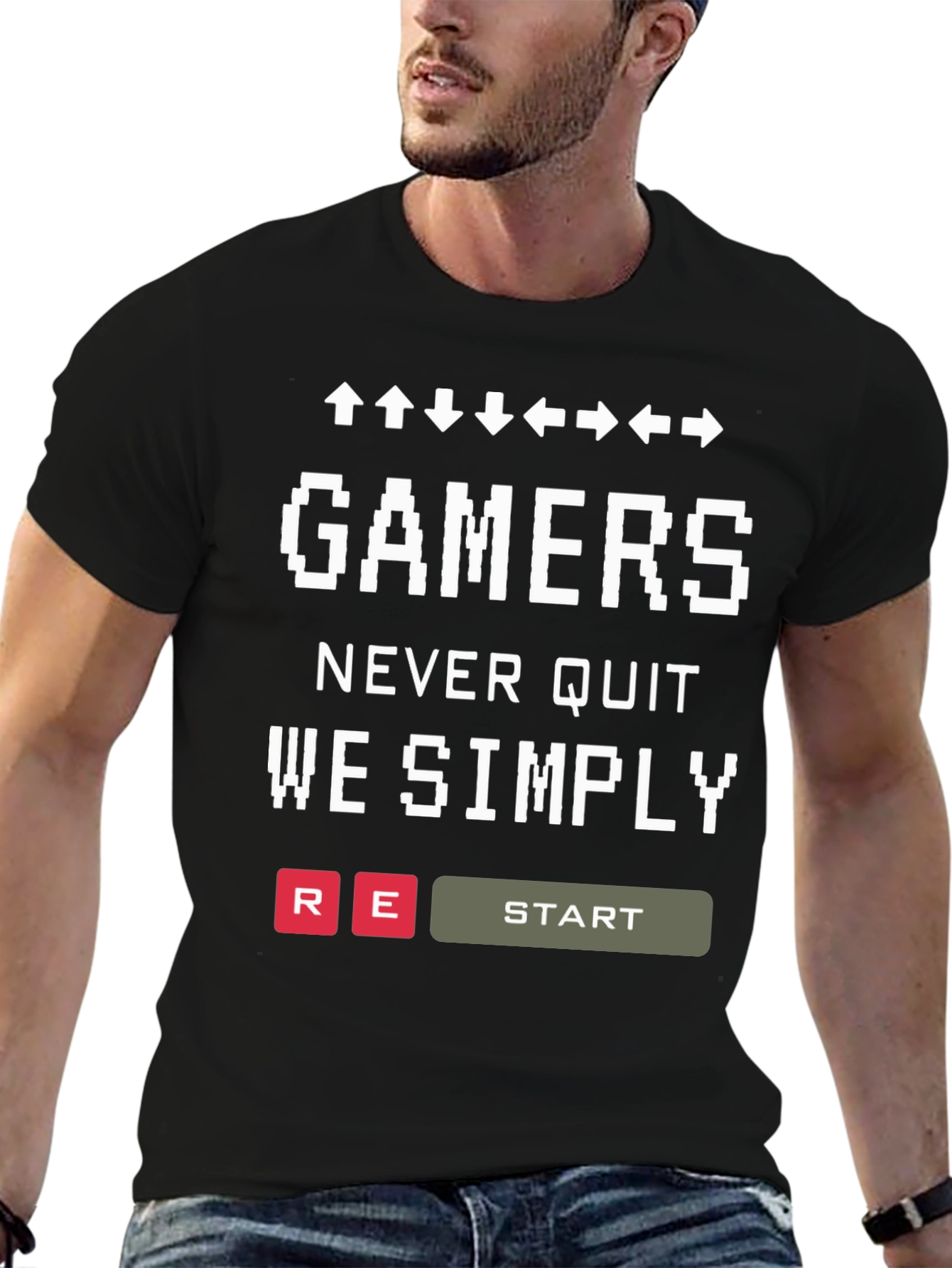 Gamers Never Quit T-Shirt - Retro Gaming Tee