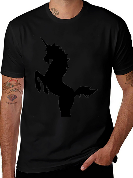 Unicorn Silhouette Black Tee - Stylish Graphic Print
