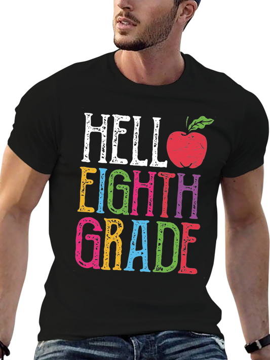 Hello Eighth Grade T-Shirt Back to School Teacher Apple Design