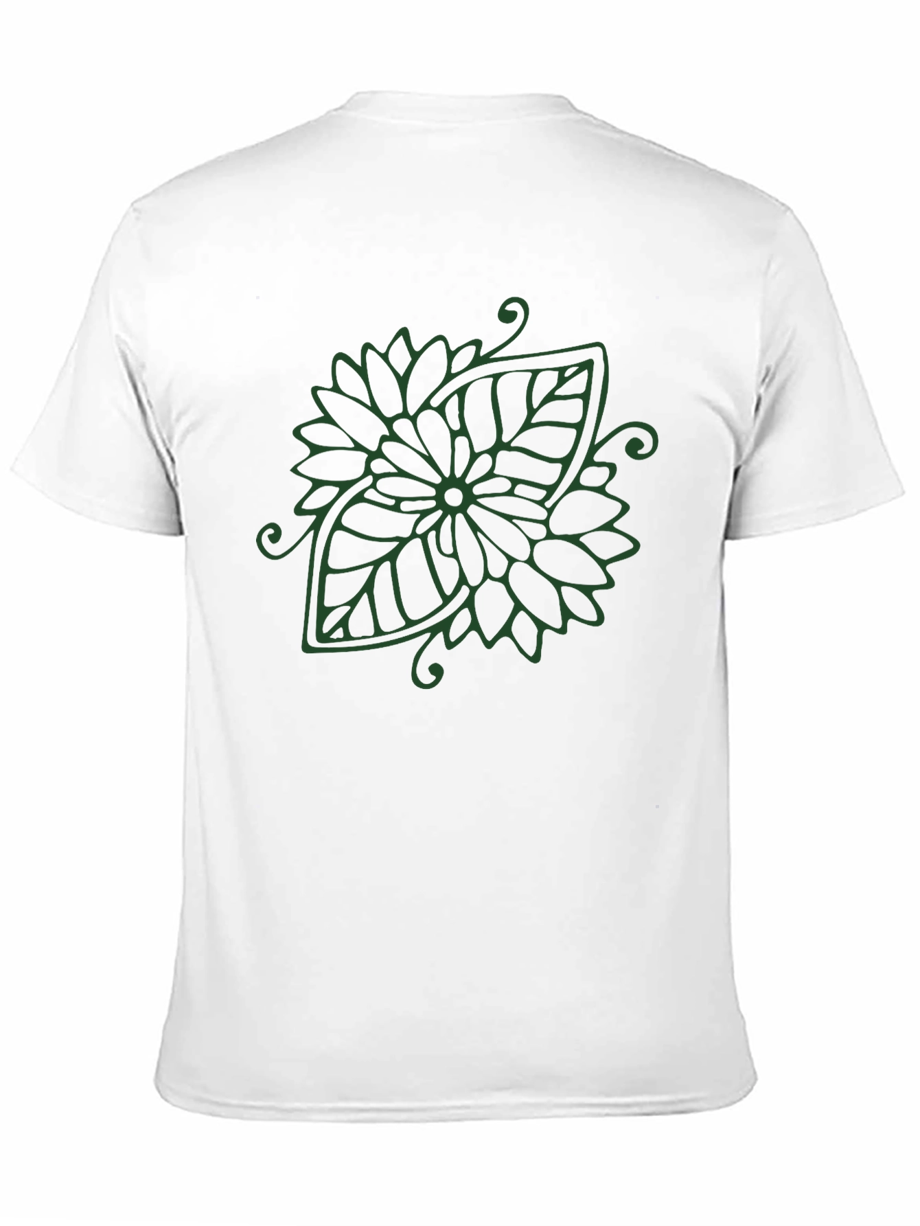 Leaf Mandala Black T-Shirt - Nature Inspired Design