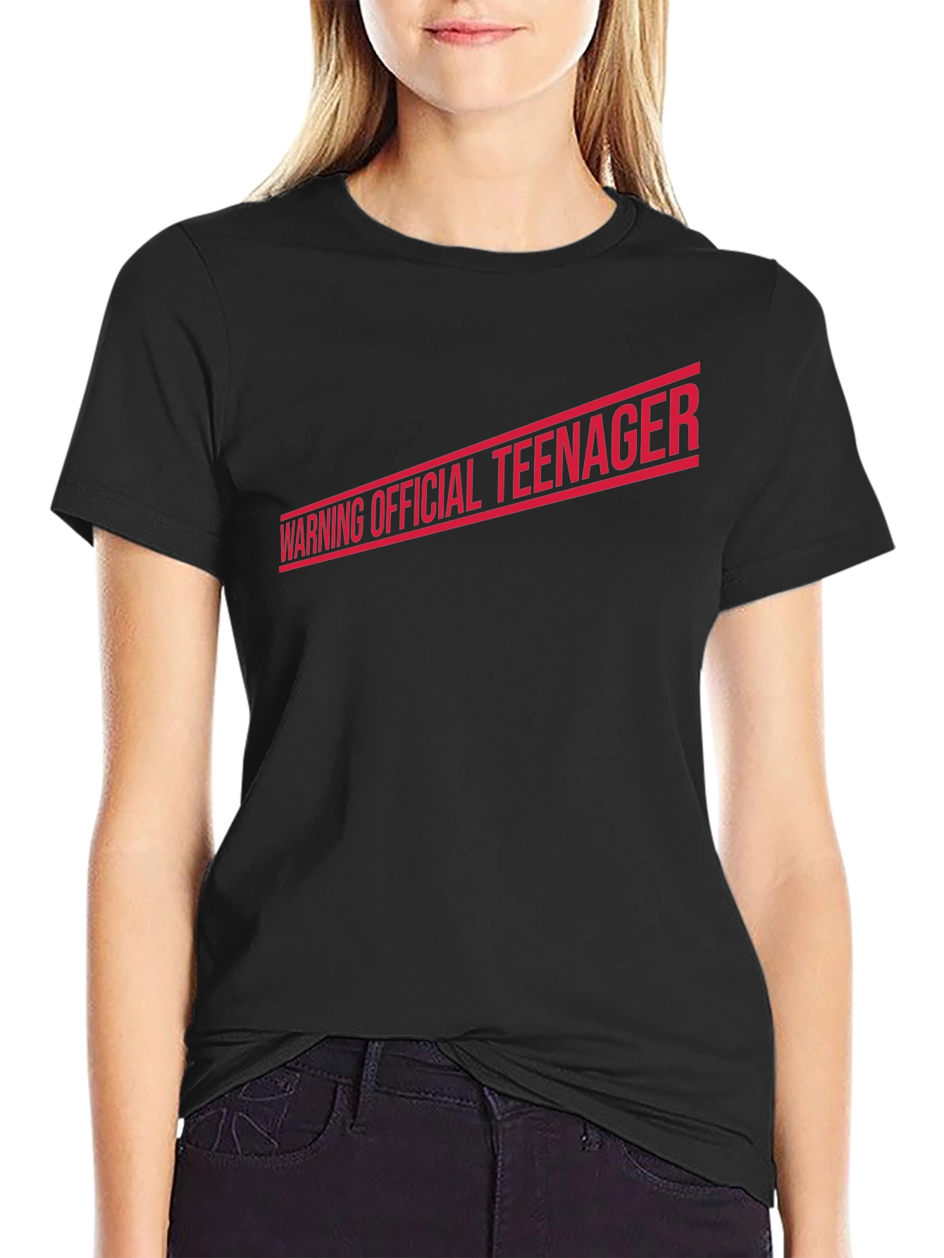 Warning Official Teenager T-Shirt - Black