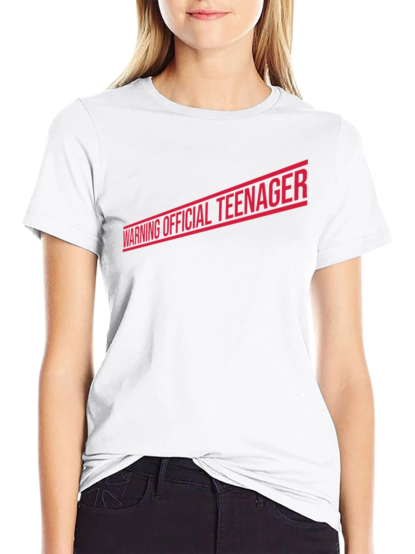 Warning Official Teenager T-Shirt - Black