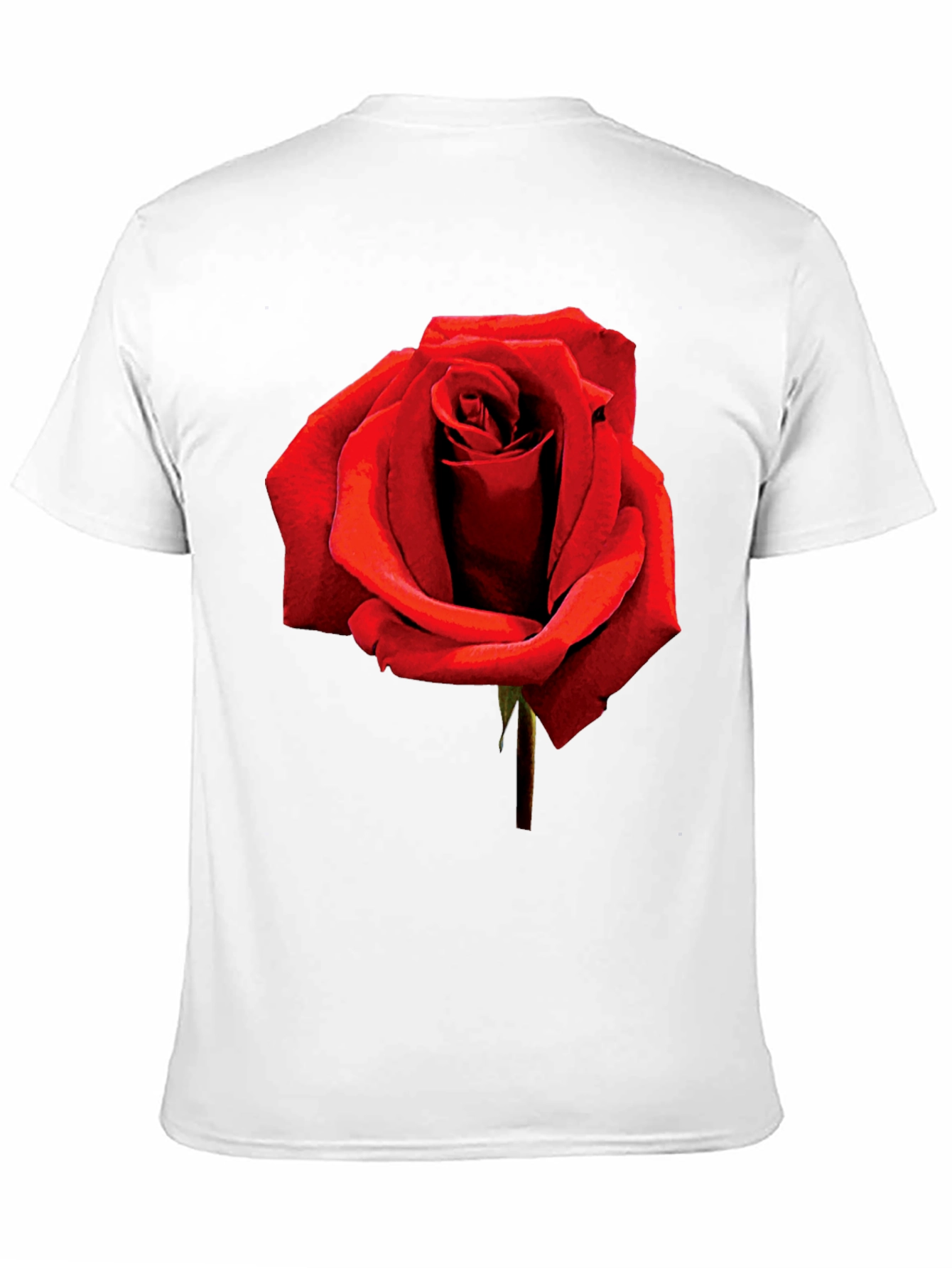 Red Rose Graphic Tee - Black Cotton T-Shirt
