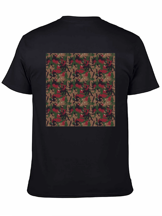 Camouflage Print Black T-Shirt