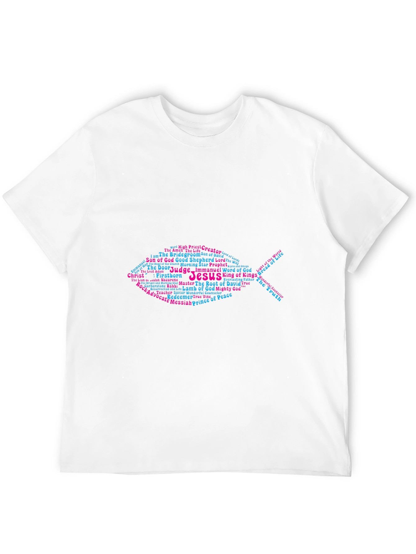 Jesus Fish Word Art T-Shirt - Christian Apparel