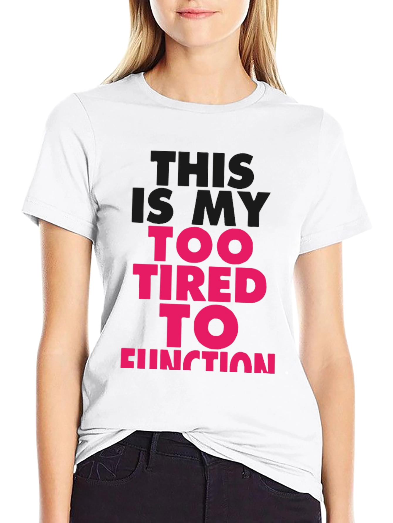 Too Tired to Function Graphic Tee - Black