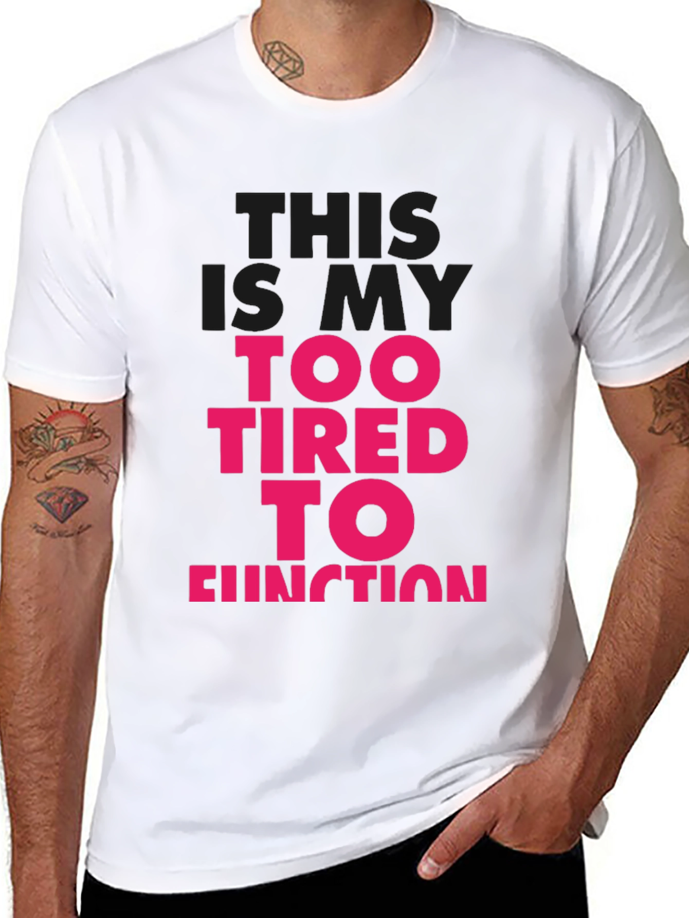 Too Tired to Function Graphic Tee - Black