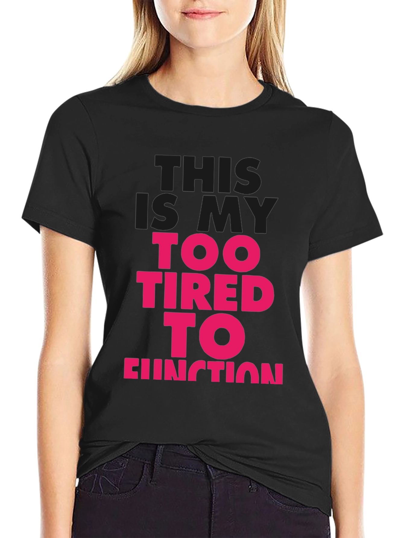 Too Tired to Function Graphic Tee - Black