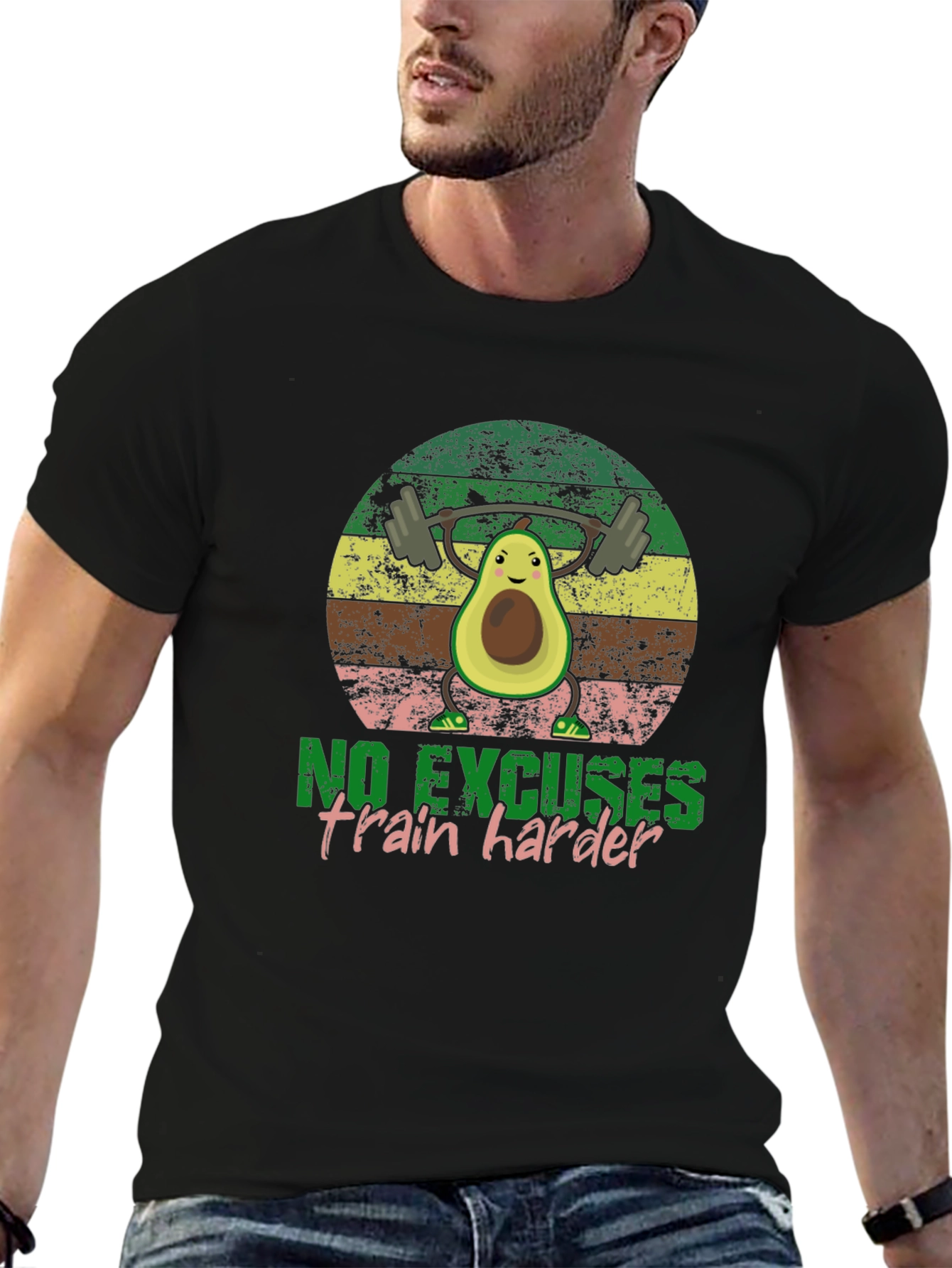 Funny Avocado Gym T-Shirt - No Excuses