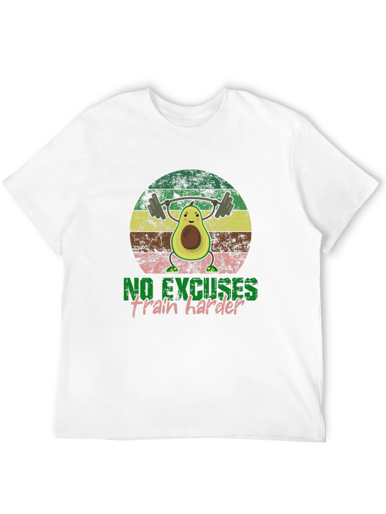 Funny Avocado Gym T-Shirt - No Excuses