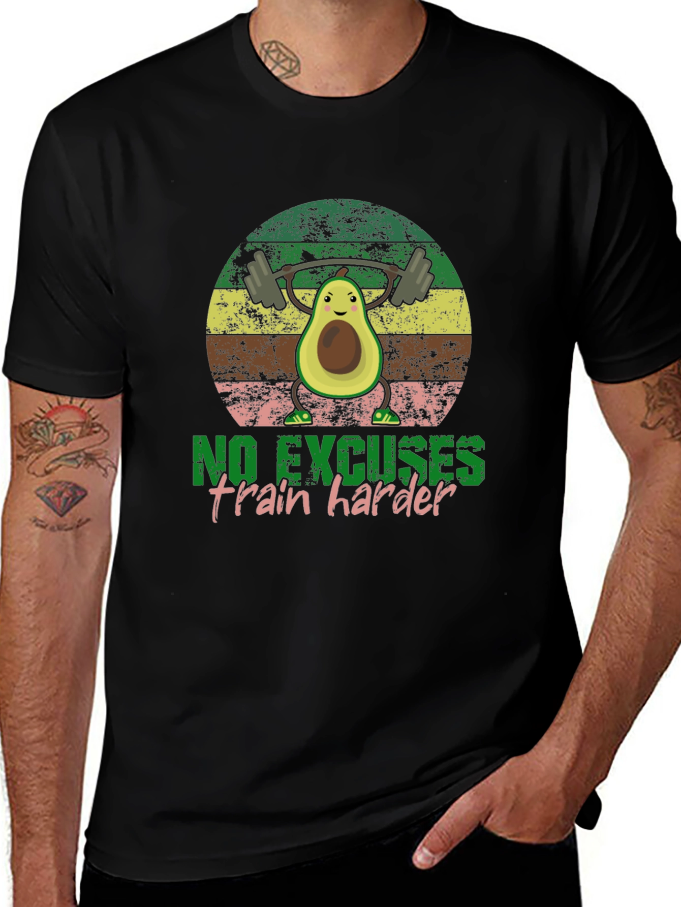 Funny Avocado Gym T-Shirt - No Excuses