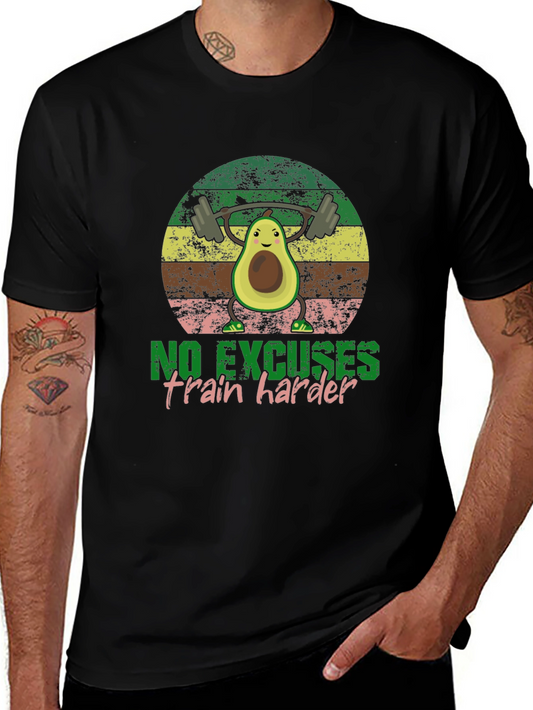 Funny Avocado Gym T-Shirt - No Excuses