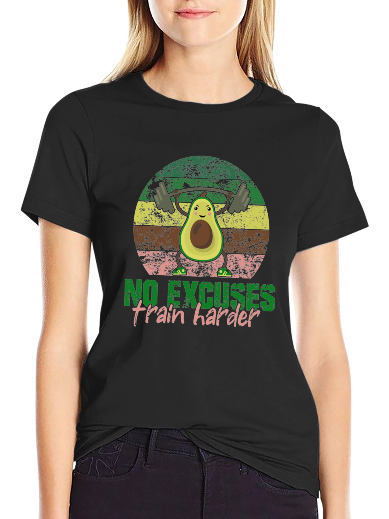 Funny Avocado Gym T-Shirt - No Excuses