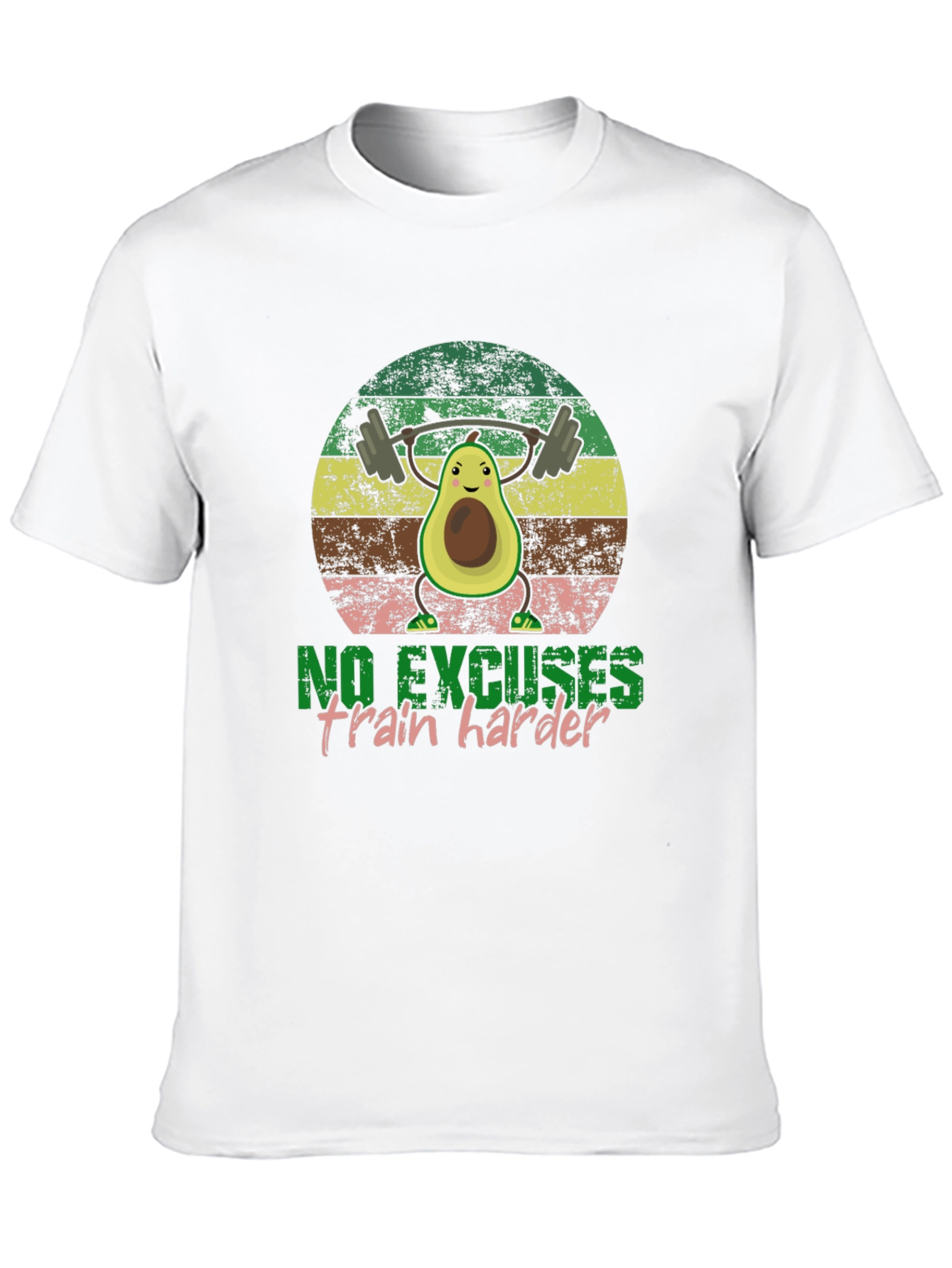 Funny Avocado Gym T-Shirt - No Excuses