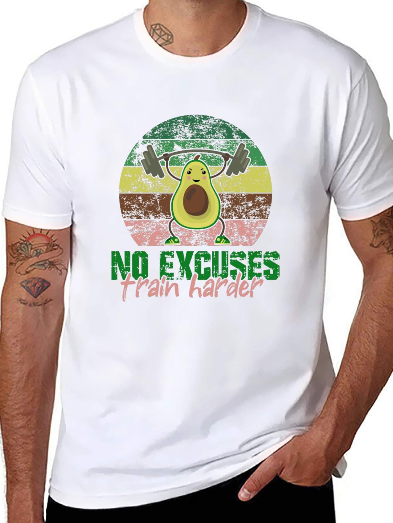 Funny Avocado Gym T-Shirt - No Excuses