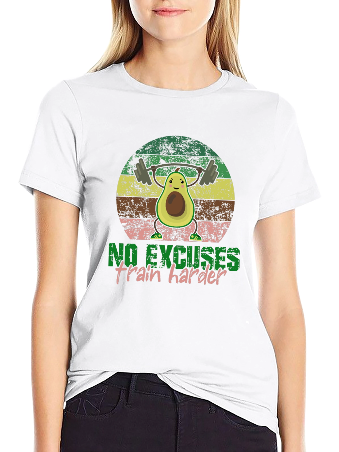 Funny Avocado Gym T-Shirt - No Excuses