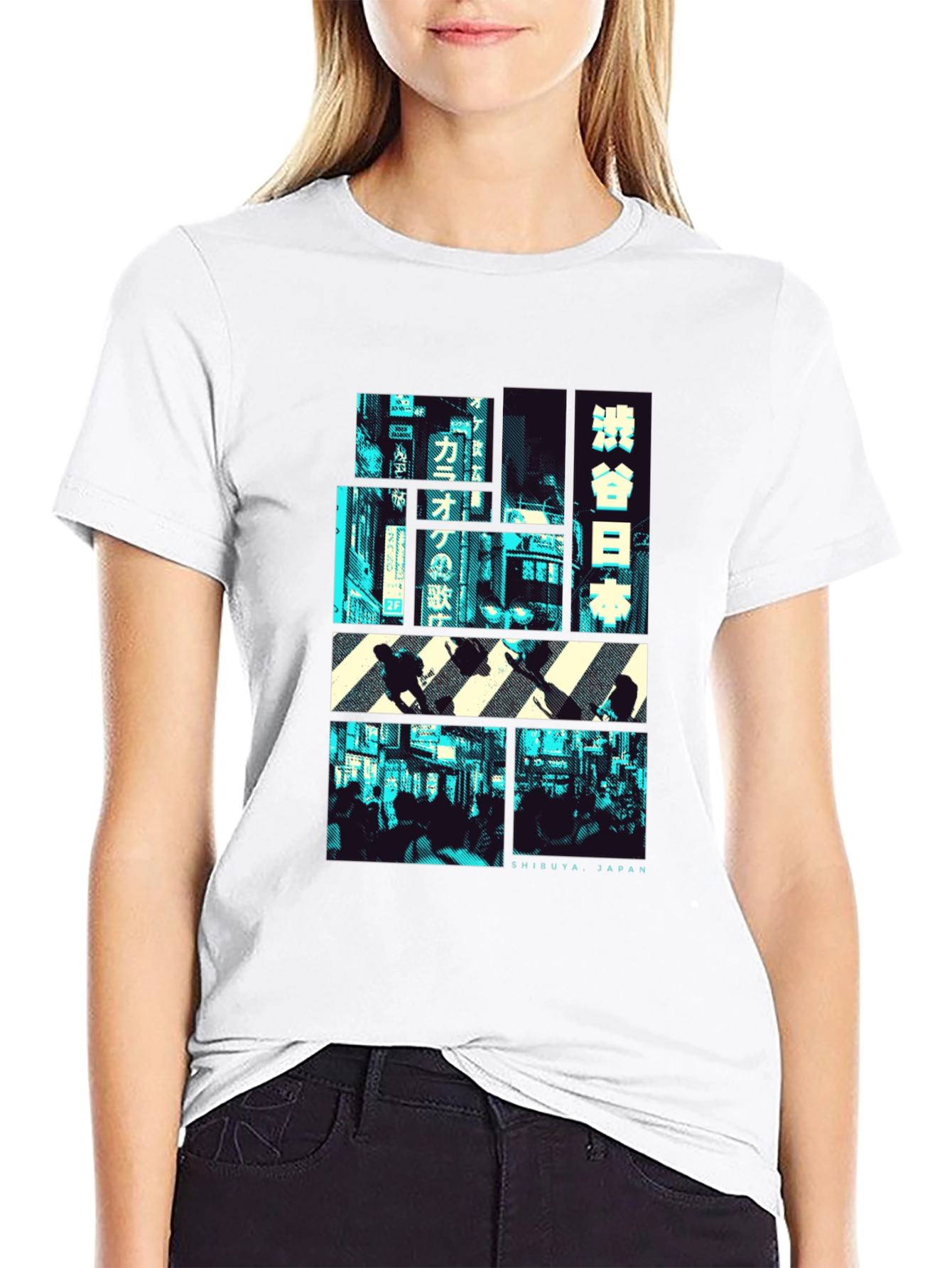 Shibuya Japan Graphic Print Black T-Shirt