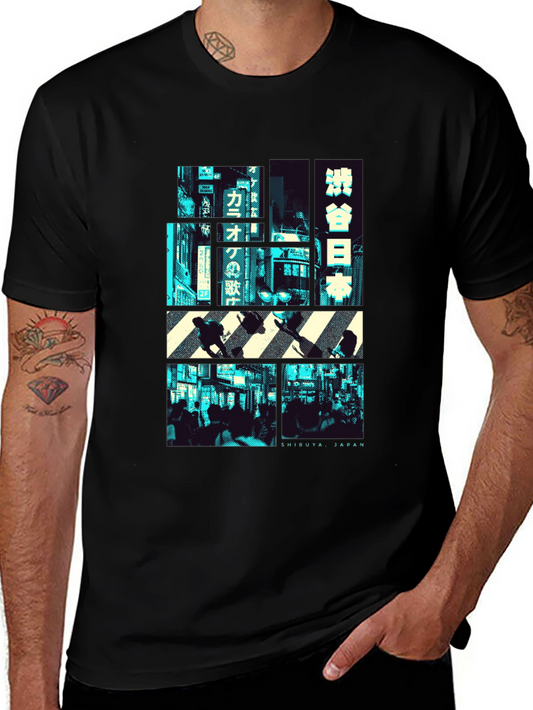 Shibuya Japan Graphic Print Black T-Shirt